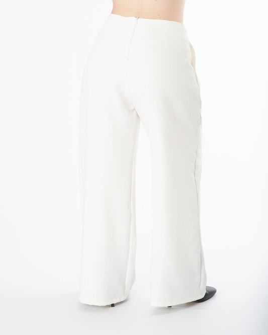 Pantalón dama con V al frente | Tiro alto palazzo