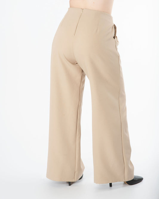 Pantalón dama con V al frente | Tiro alto palazzo