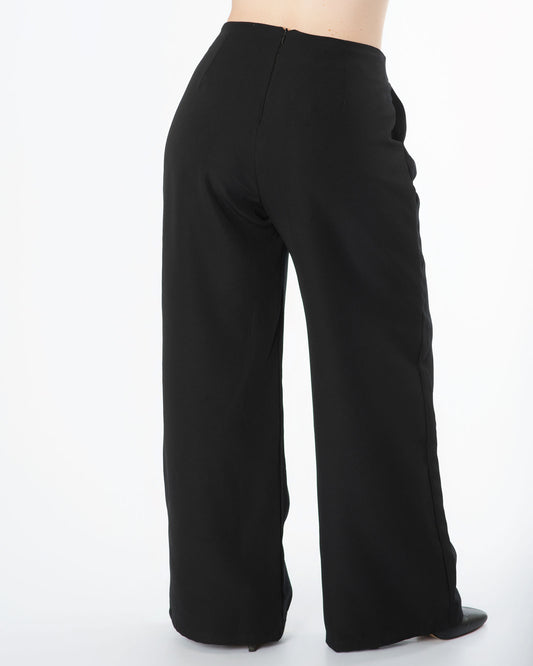 Pantalón dama con V al frente | Tiro alto palazzo