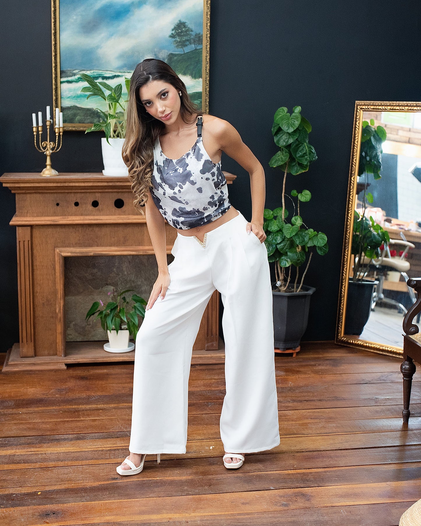 Blusa Mayatex con correa en hombro