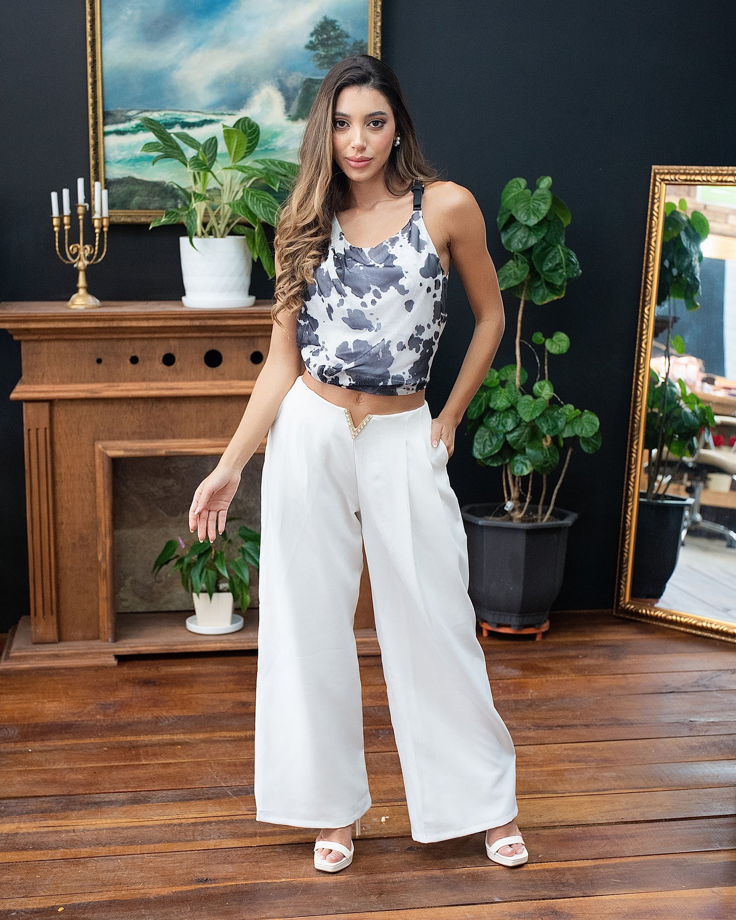 Blusa Mayatex con correa en hombro