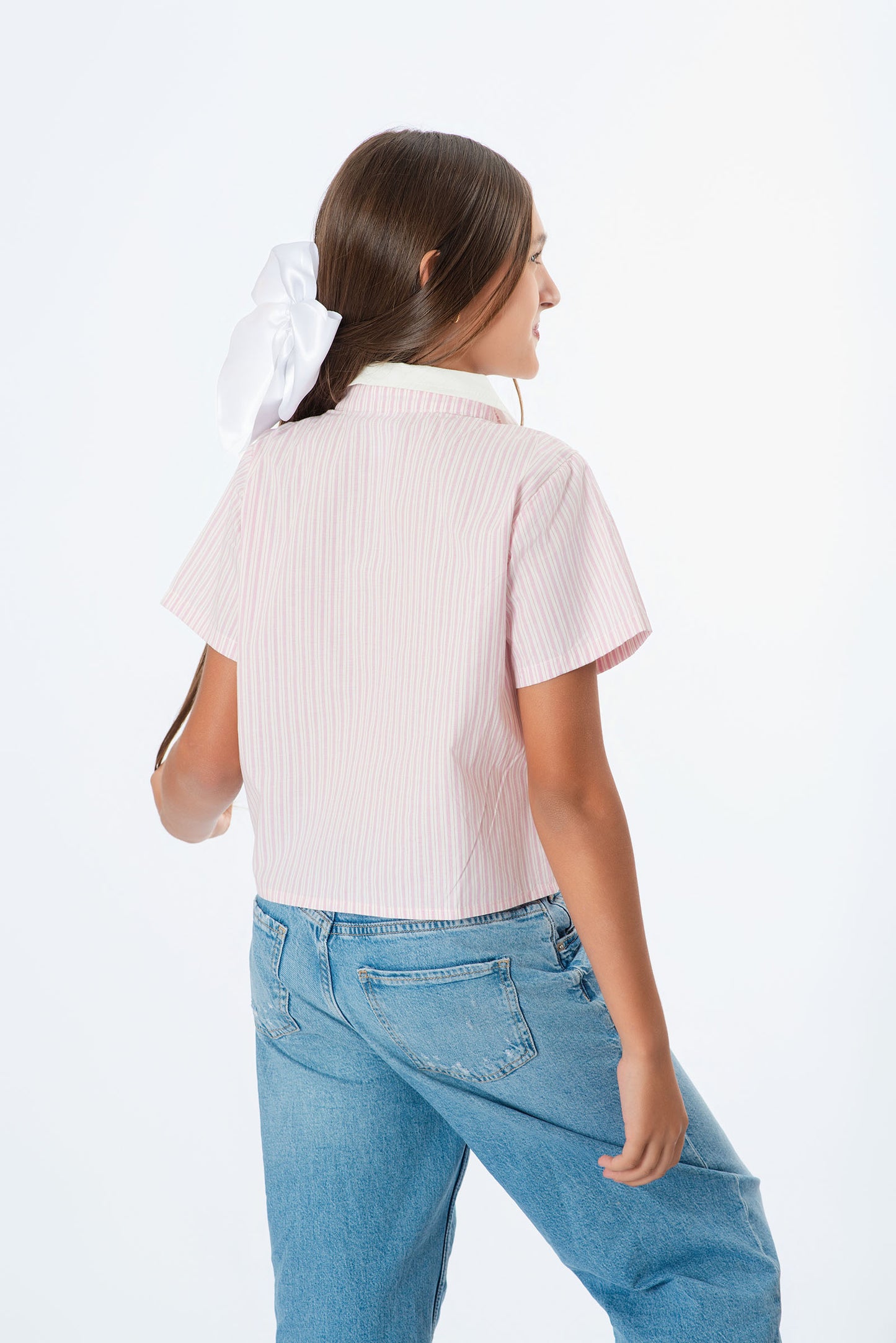 Blusa rayas niña con moños