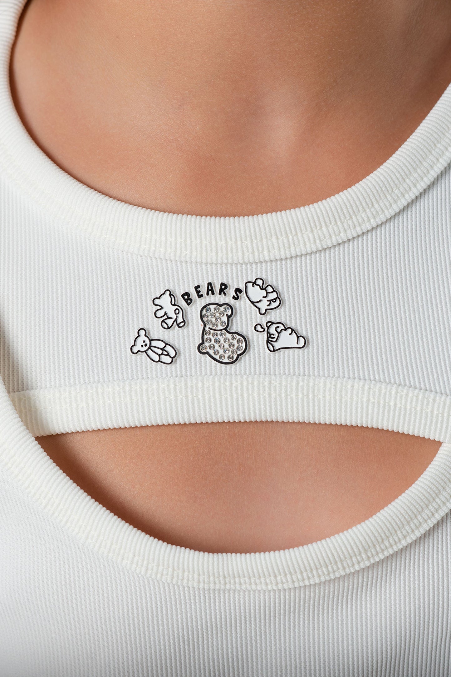 Blusa teen rib cruzada con abertura