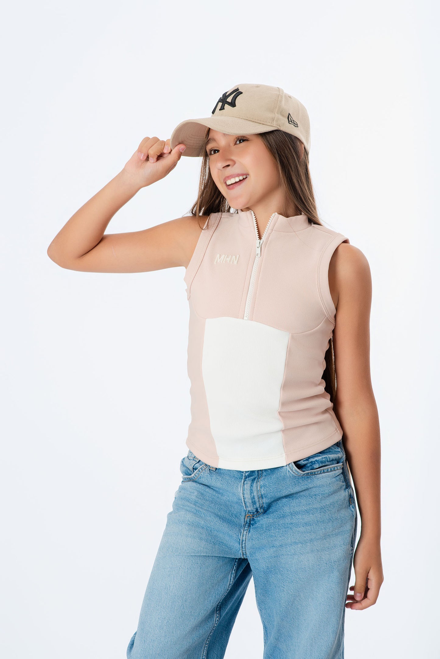 Blusa Teens con Cierre – Rib bicolor