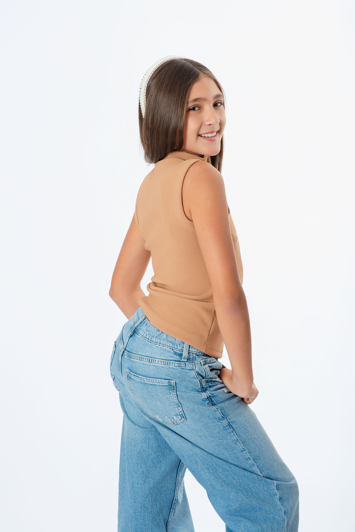 Blusa Teens con Cierre – Rib bicolor