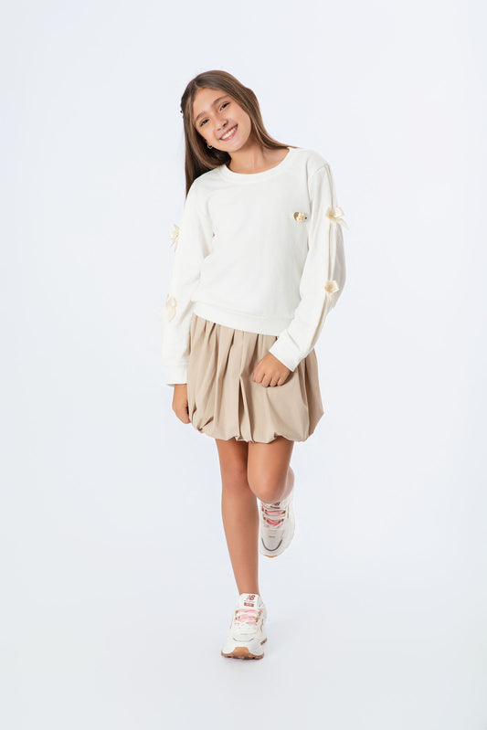 Conjunto buso con falda globo niña