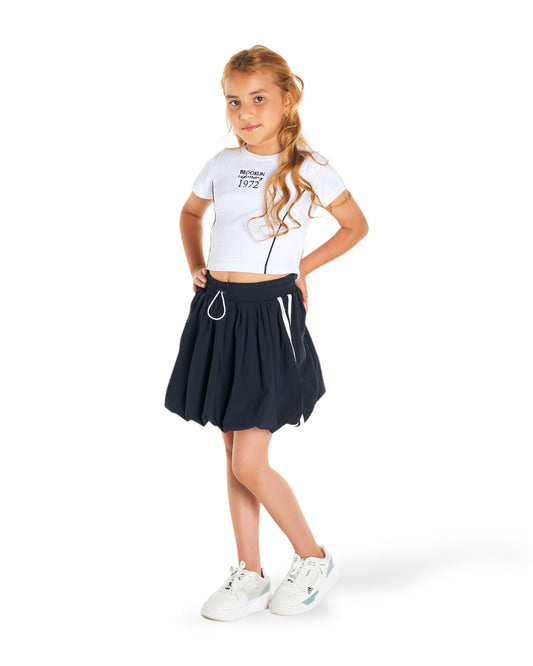 Conjunto falda globo negra