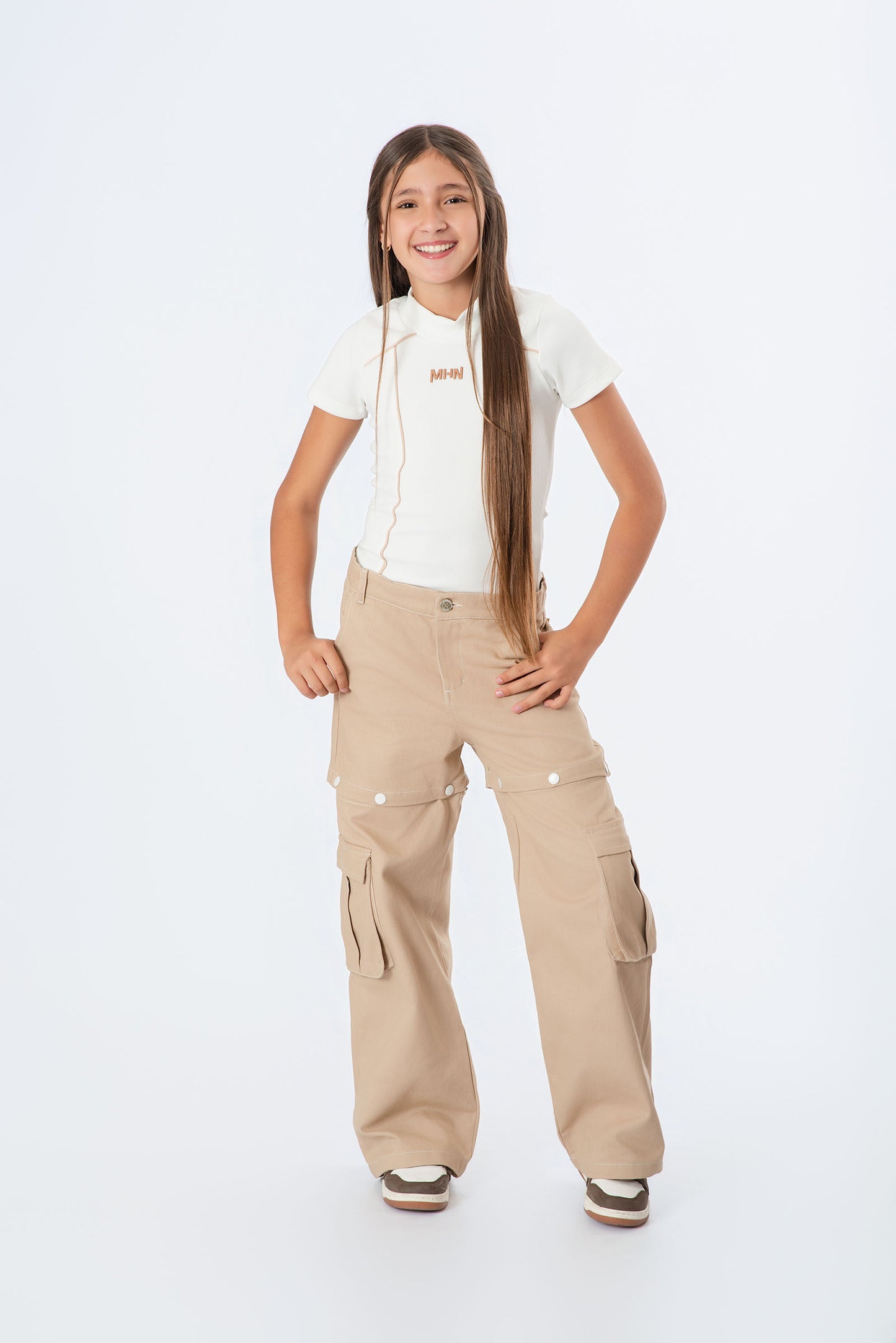Conjunto pantalón convertible a short para niña