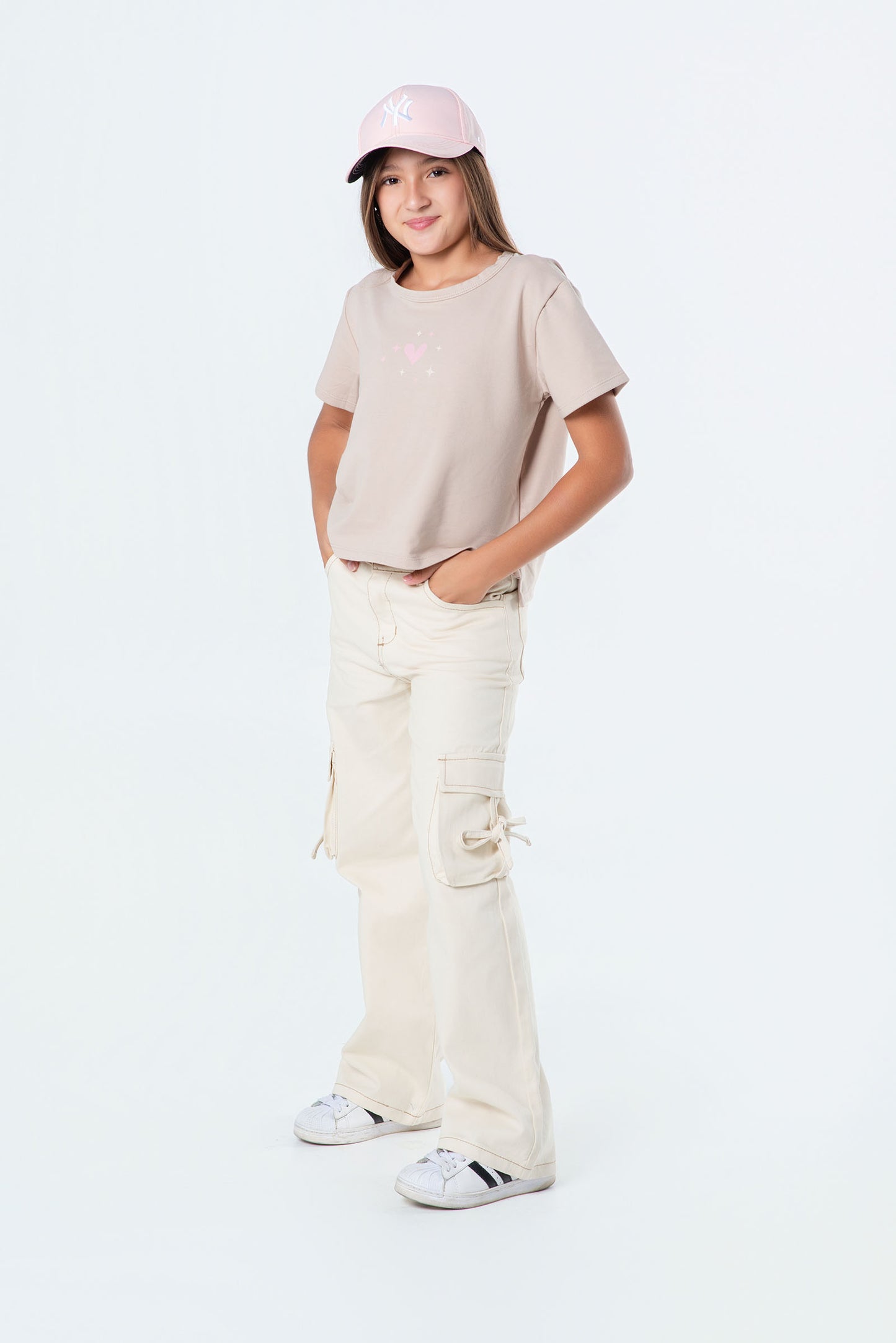 Conjunto pantalón drill con camiseta oversize teens