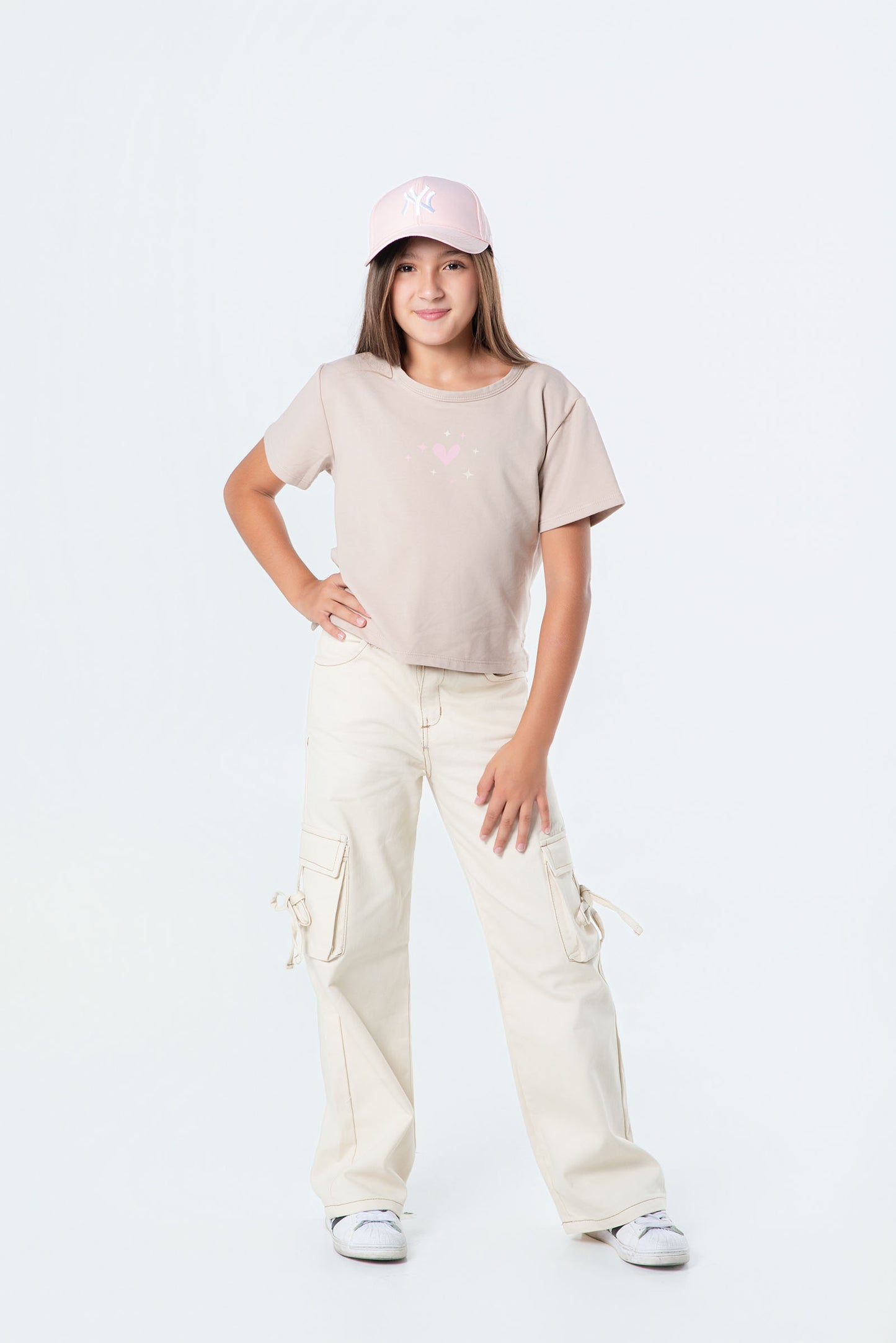 Conjunto pantalón drill con camiseta oversize teens