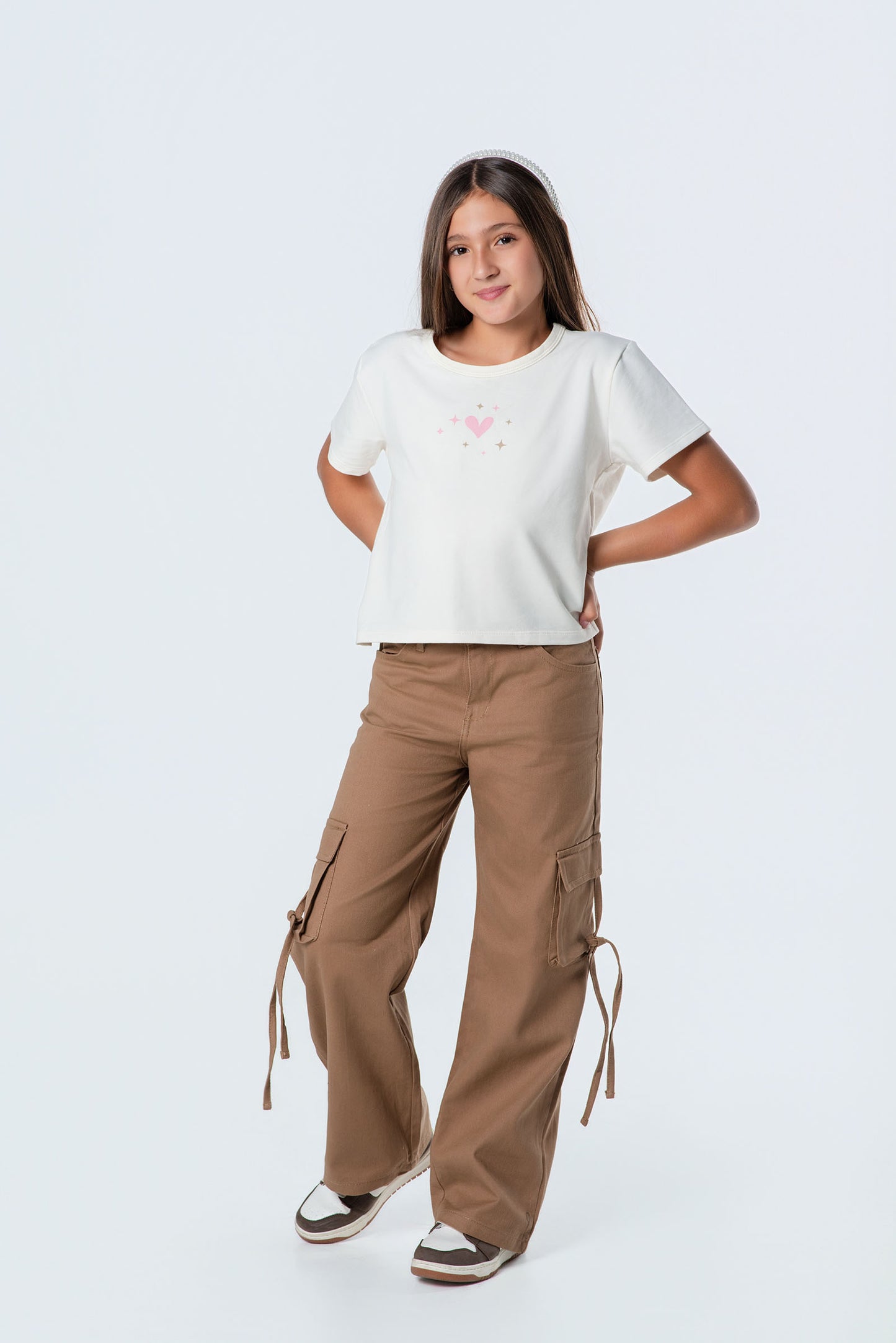 Conjunto pantalón drill con camiseta oversize teens