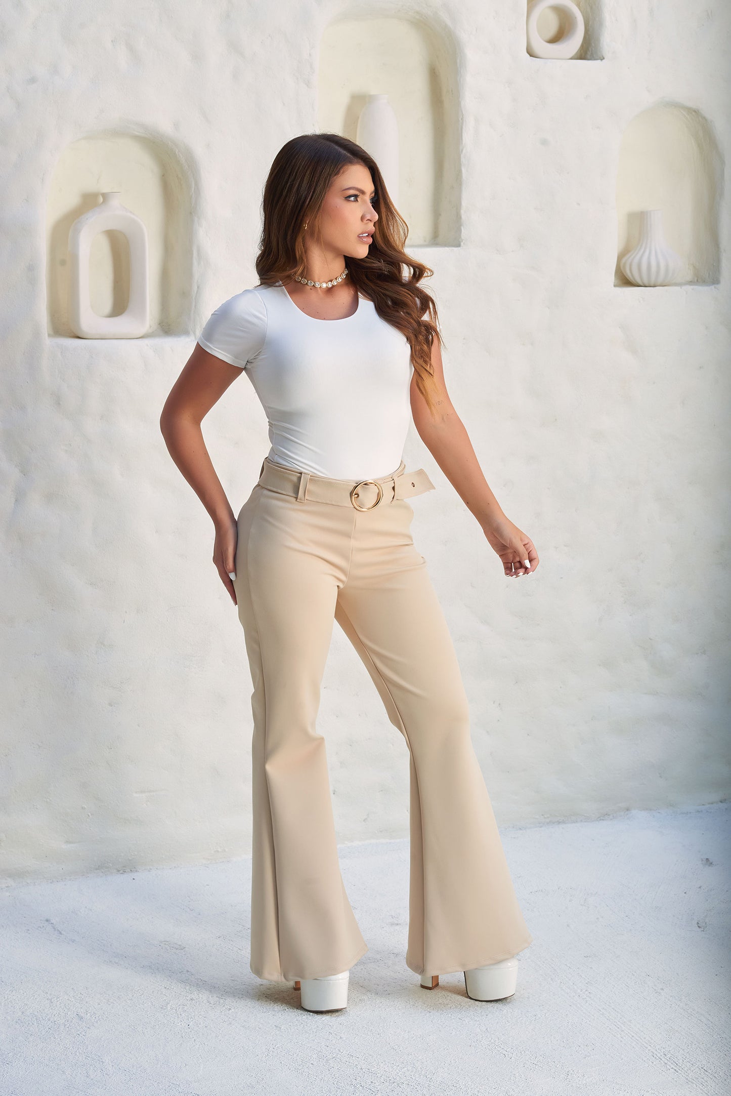 Pantalón Bota Campana con Cinturón