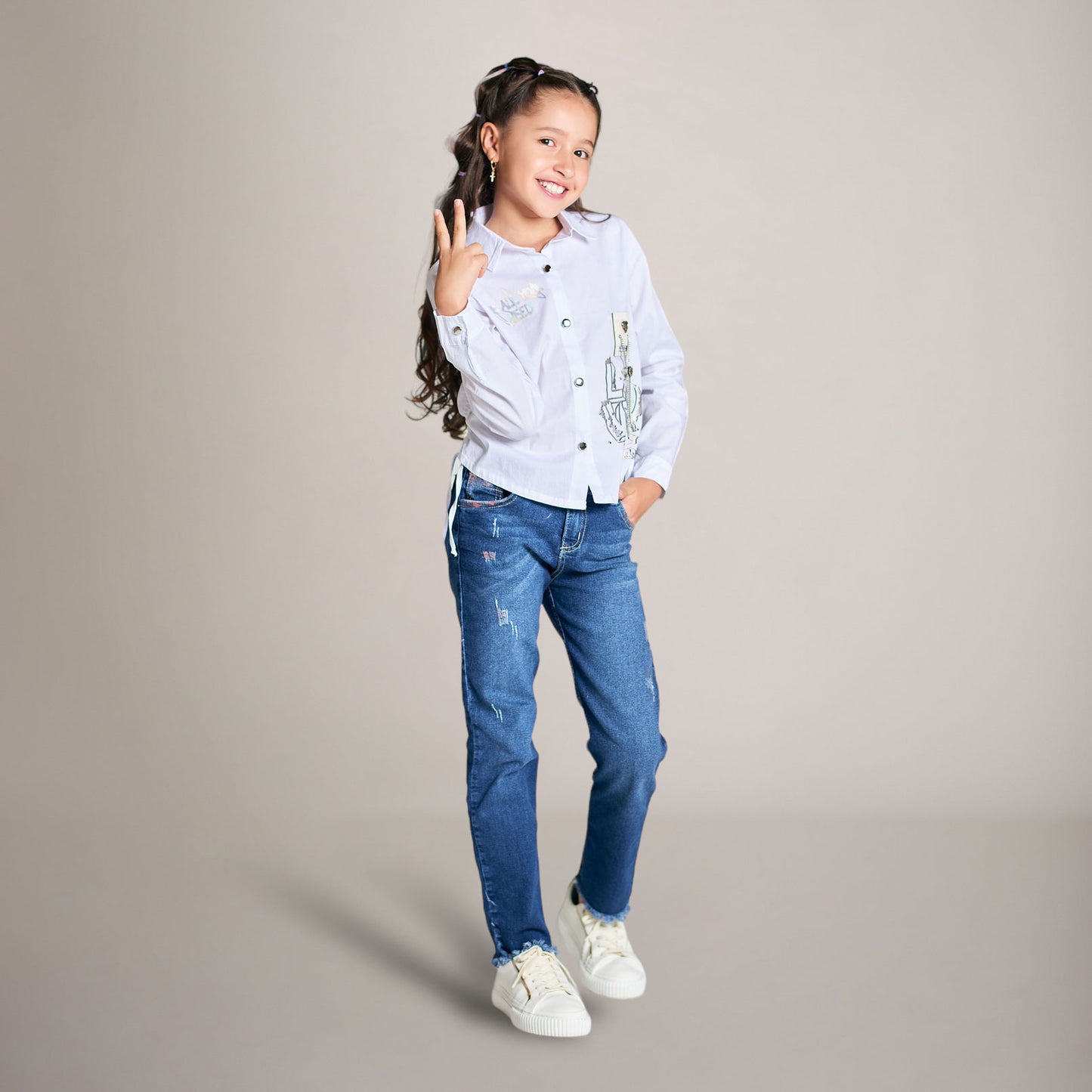 Conjunto de 2 Piezas Jean en Denim Rígido