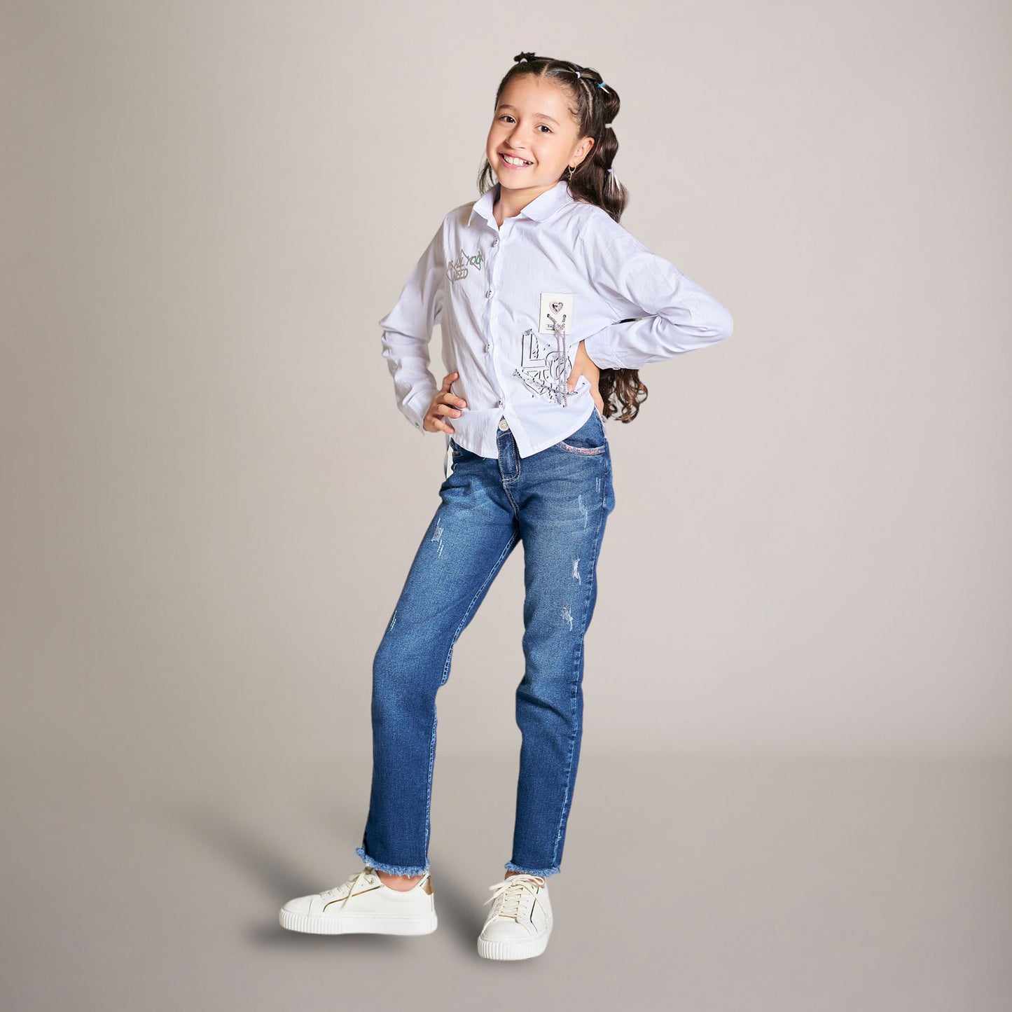 Conjunto de 2 Piezas Jean en Denim Rígido