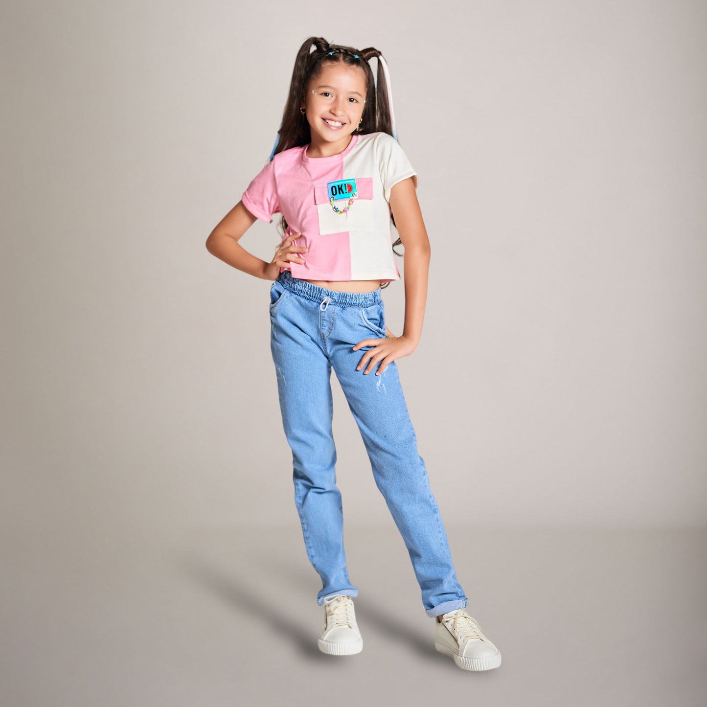 Set de 2 Piezas Jogger en Denim Stretch