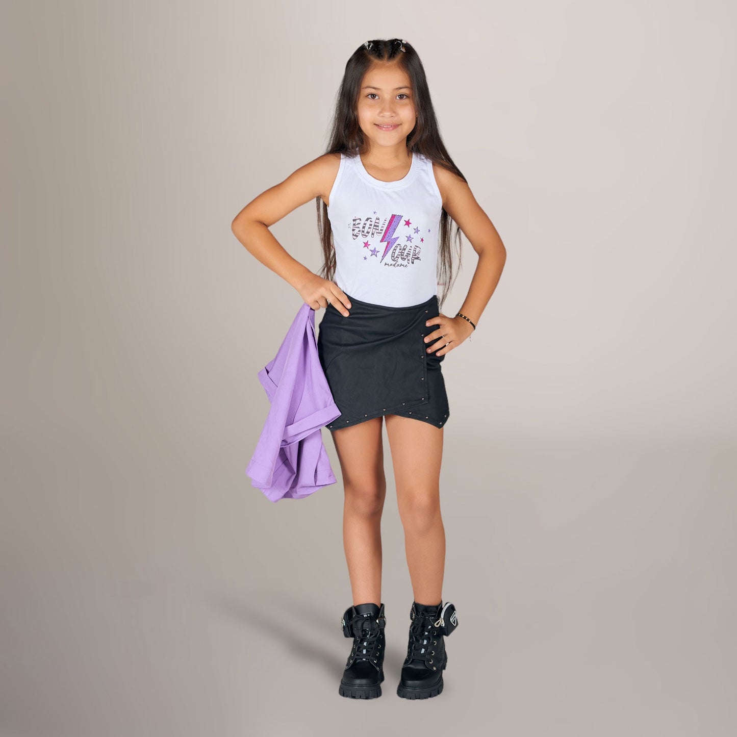Conjunto de 3 Piezas con Falda Short