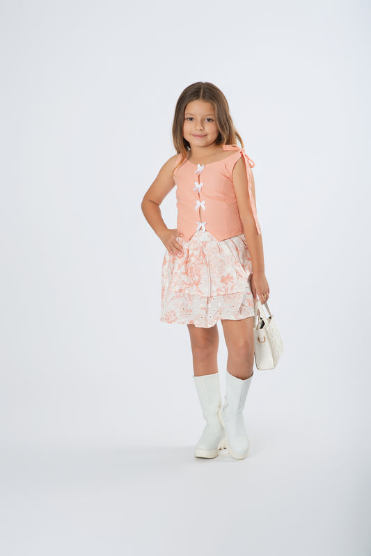 Set Falda Estampado | Top Popelina Vuelo