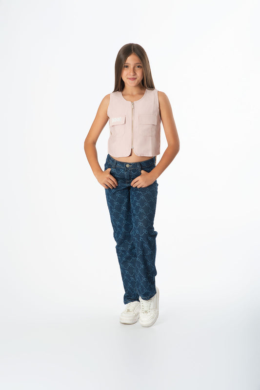 Set Jeans Corazones | Chaleco