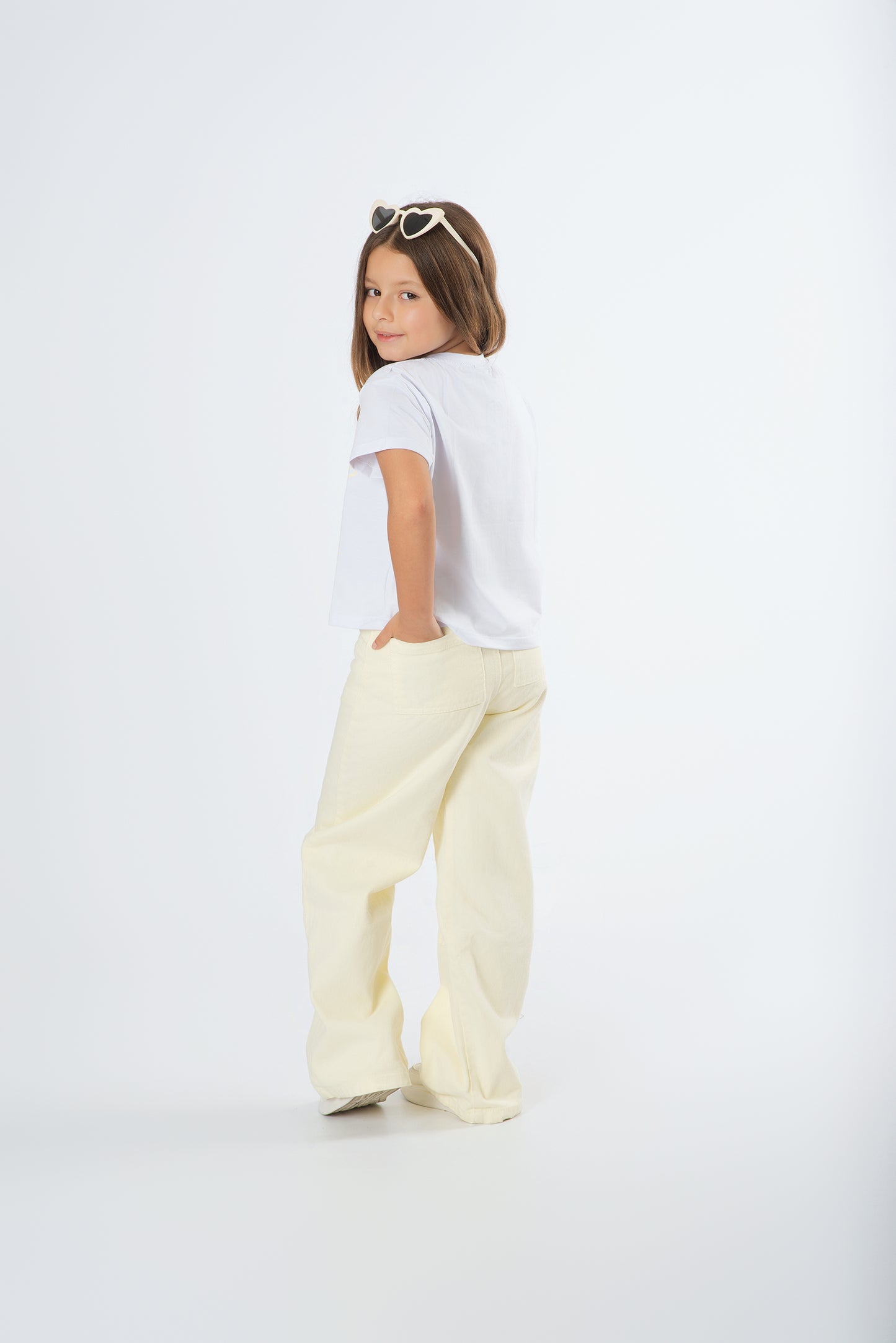 Conjunto Pantalón Wide Leg Perlas | Camiseta Flores y Lazo