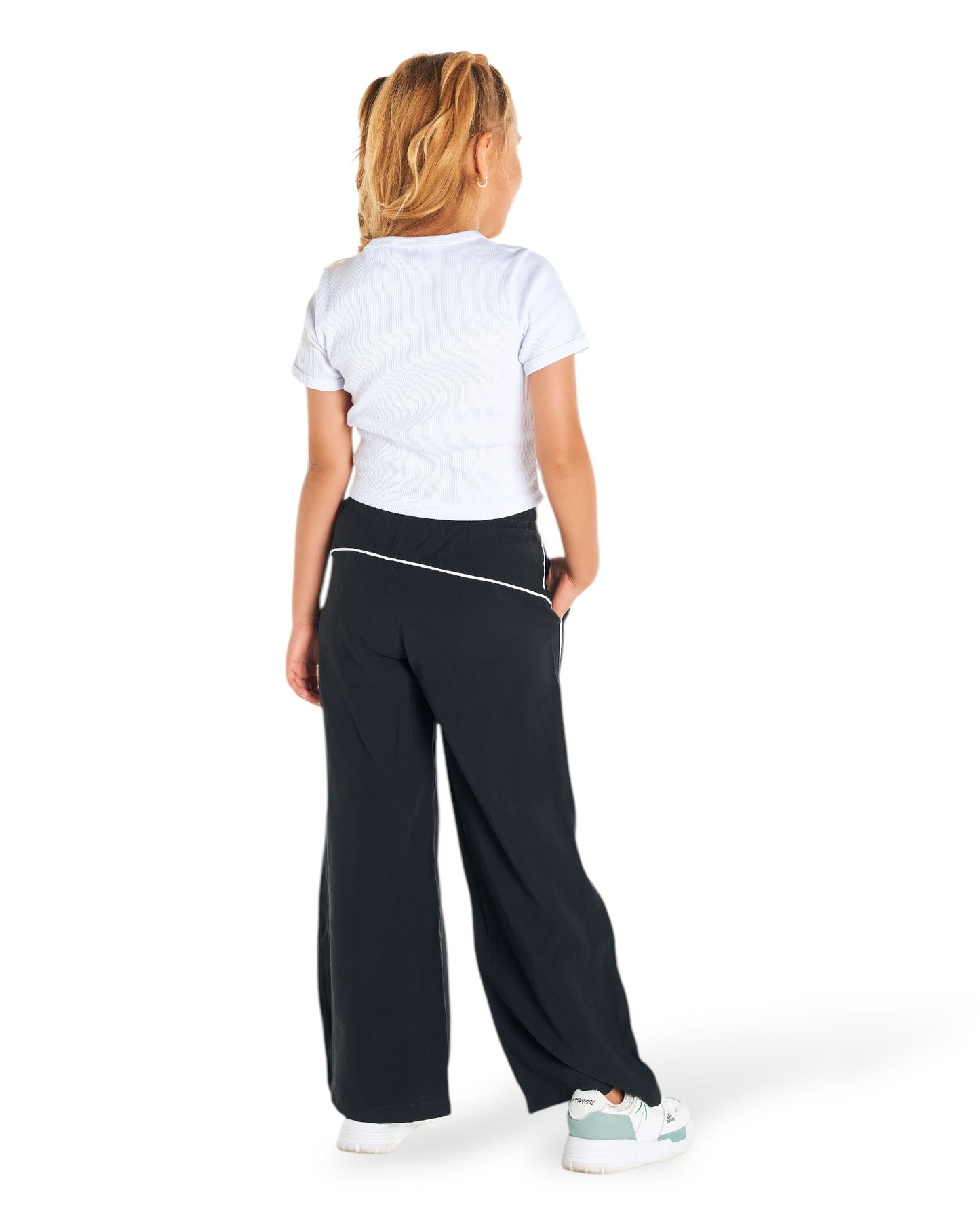 Set Pantalón Chalis Rayón Sesgo Envivado + Top Rib Juvenil