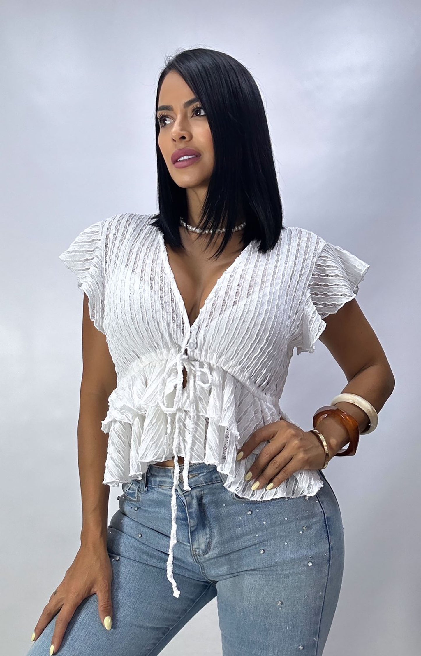 Blusa Bolero Texturizada