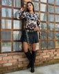 Buso En Mallatex Estampado Vaca Negro