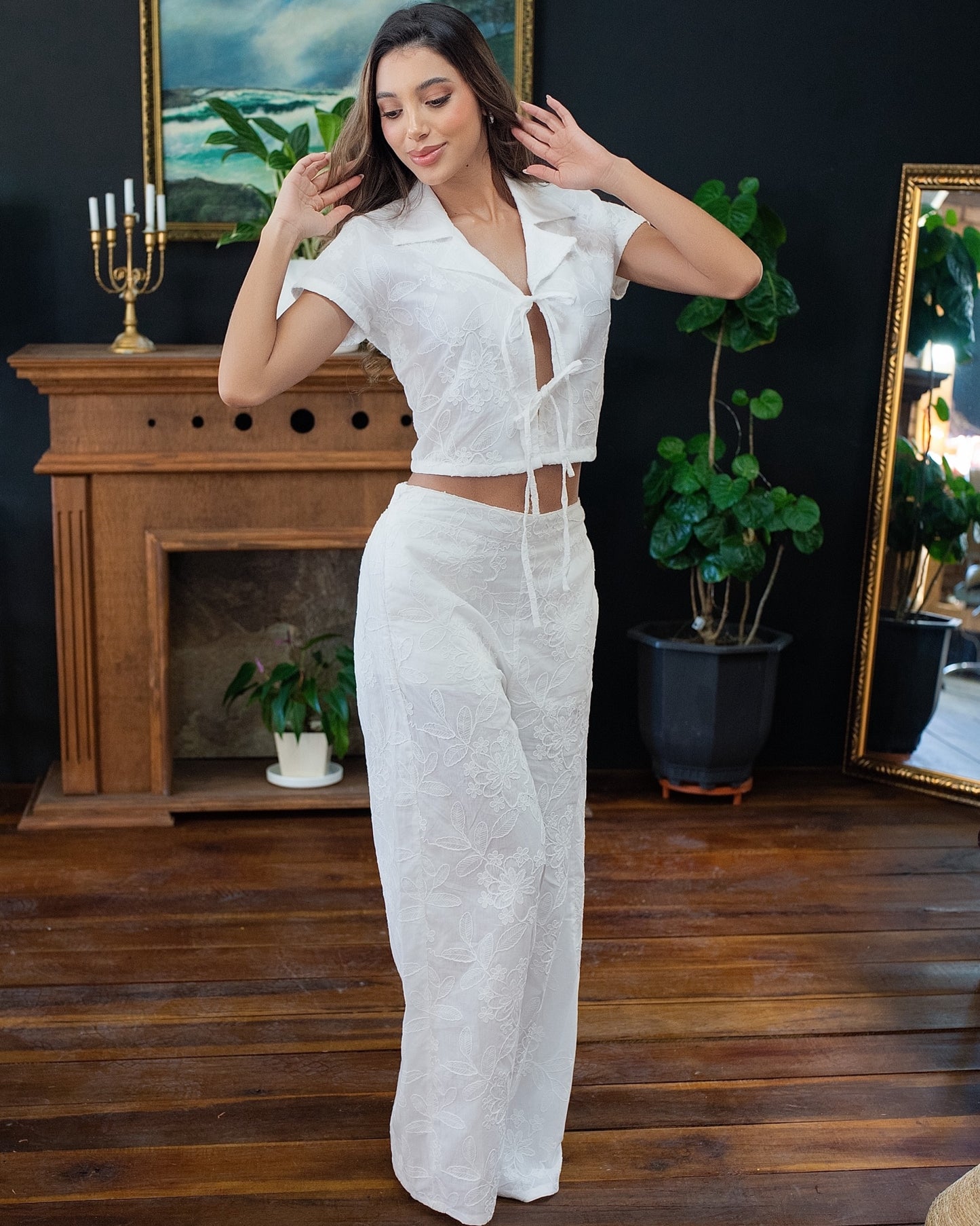 Pantalón Culotte Bordado