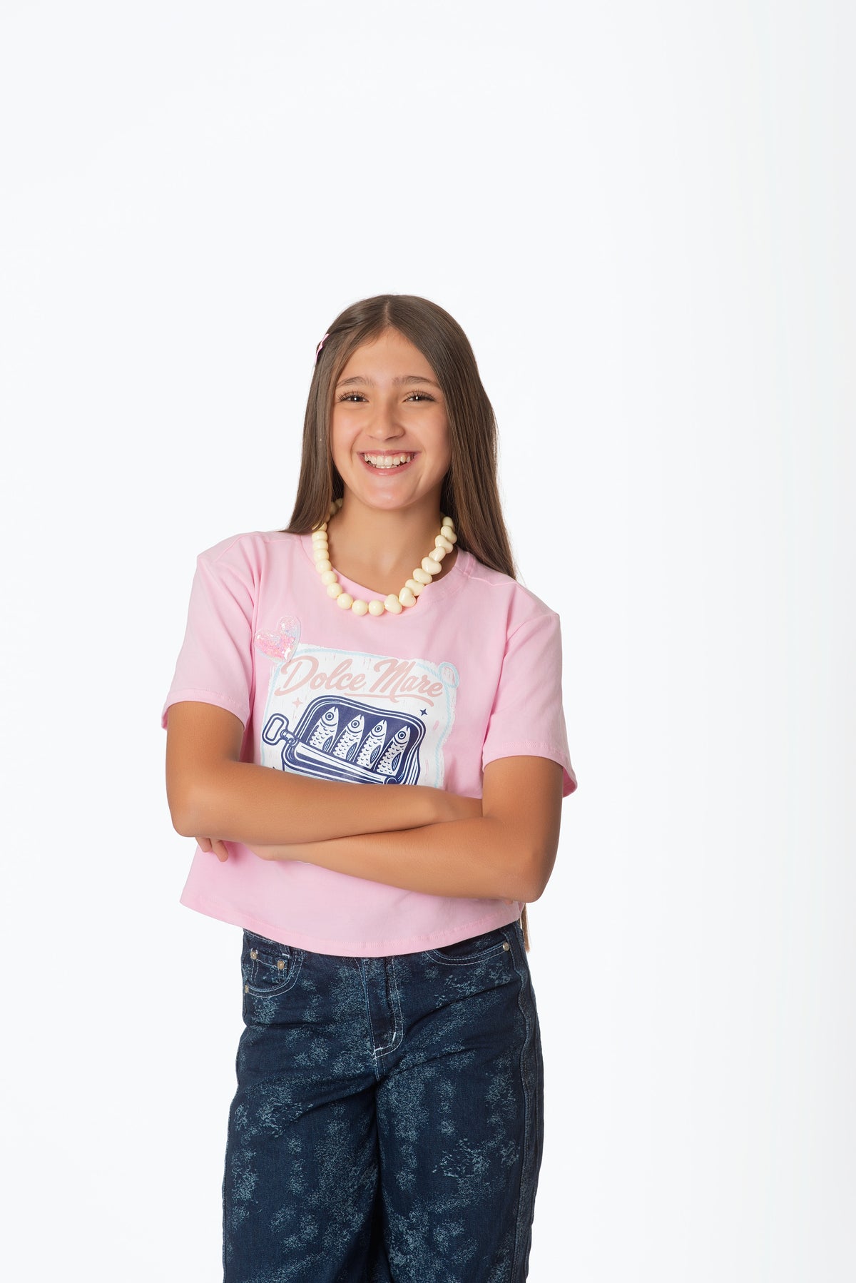 Camiseta Teens Estampado Sardina | Frescura y Estilo Retro-Chic