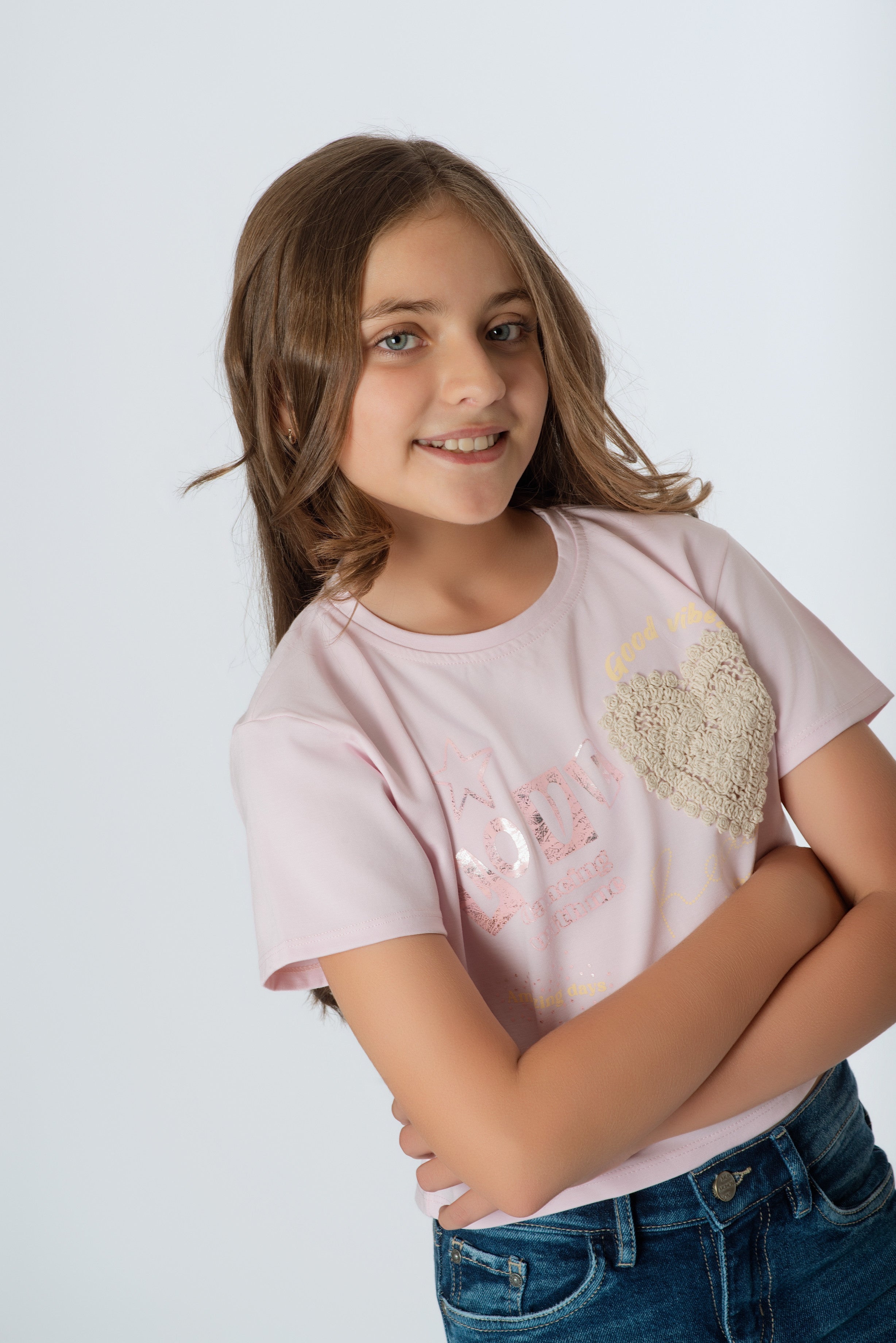 Camiseta Teens Corazón Tejido | Brillos y Estilo Aesthetic