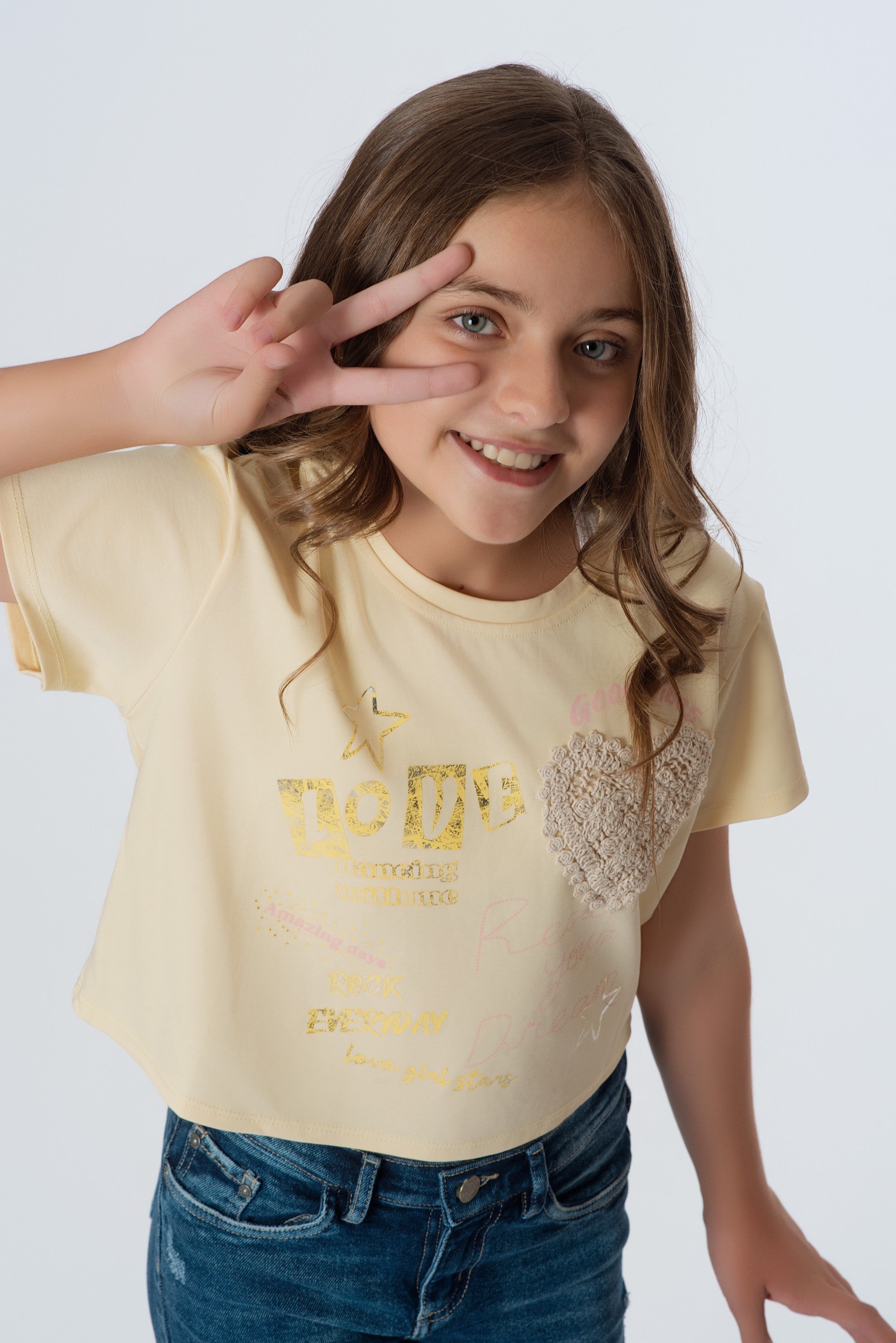 Camiseta Teens Corazón Tejido | Brillos y Estilo Aesthetic