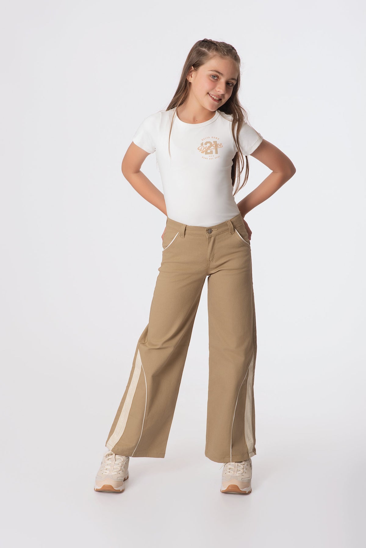 Conjunto Teens Pantalón Cargo en Drill con Panel Lateral y Body 121 | Estilo Urbano
