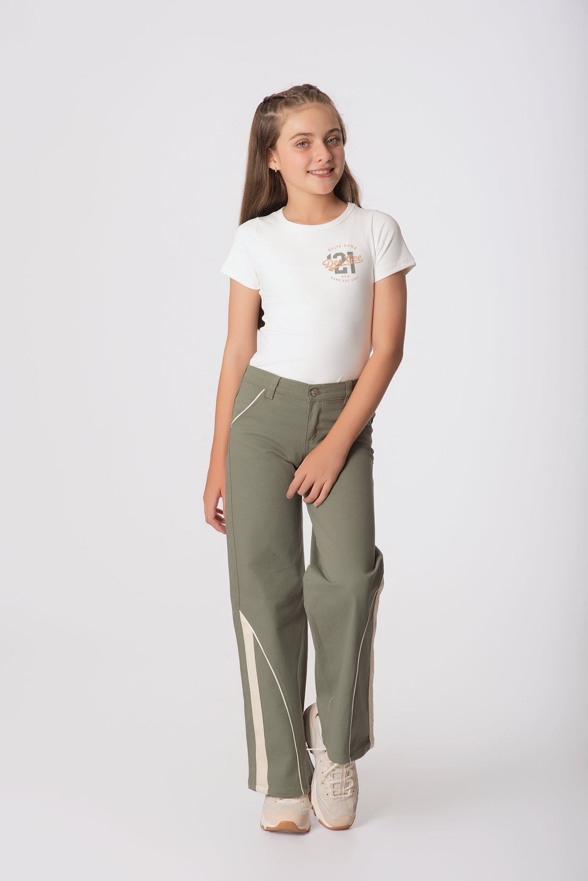 Conjunto Teens Pantalón Cargo en Drill con Panel Lateral y Body 121 | Estilo Urbano