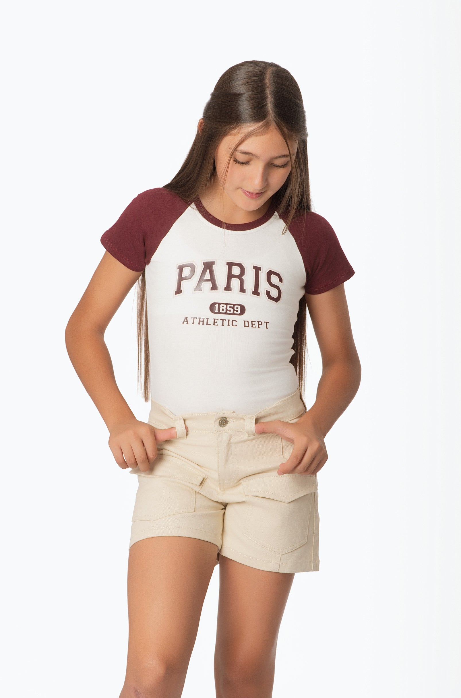 Conjunto Teens Short en Drill y Body Deportivo París | Estilo Urbano