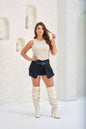Short Dama Negro con Solapa y Correa