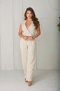 Set Dama Chaleco Cruzado Color Taupe