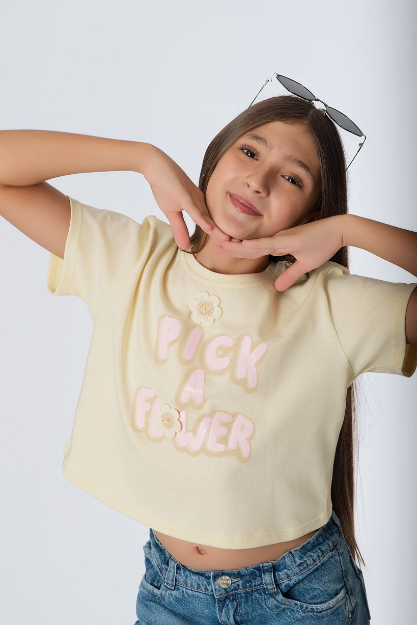 Camiseta Teens Estampado Flower | Algodón Aesthetic