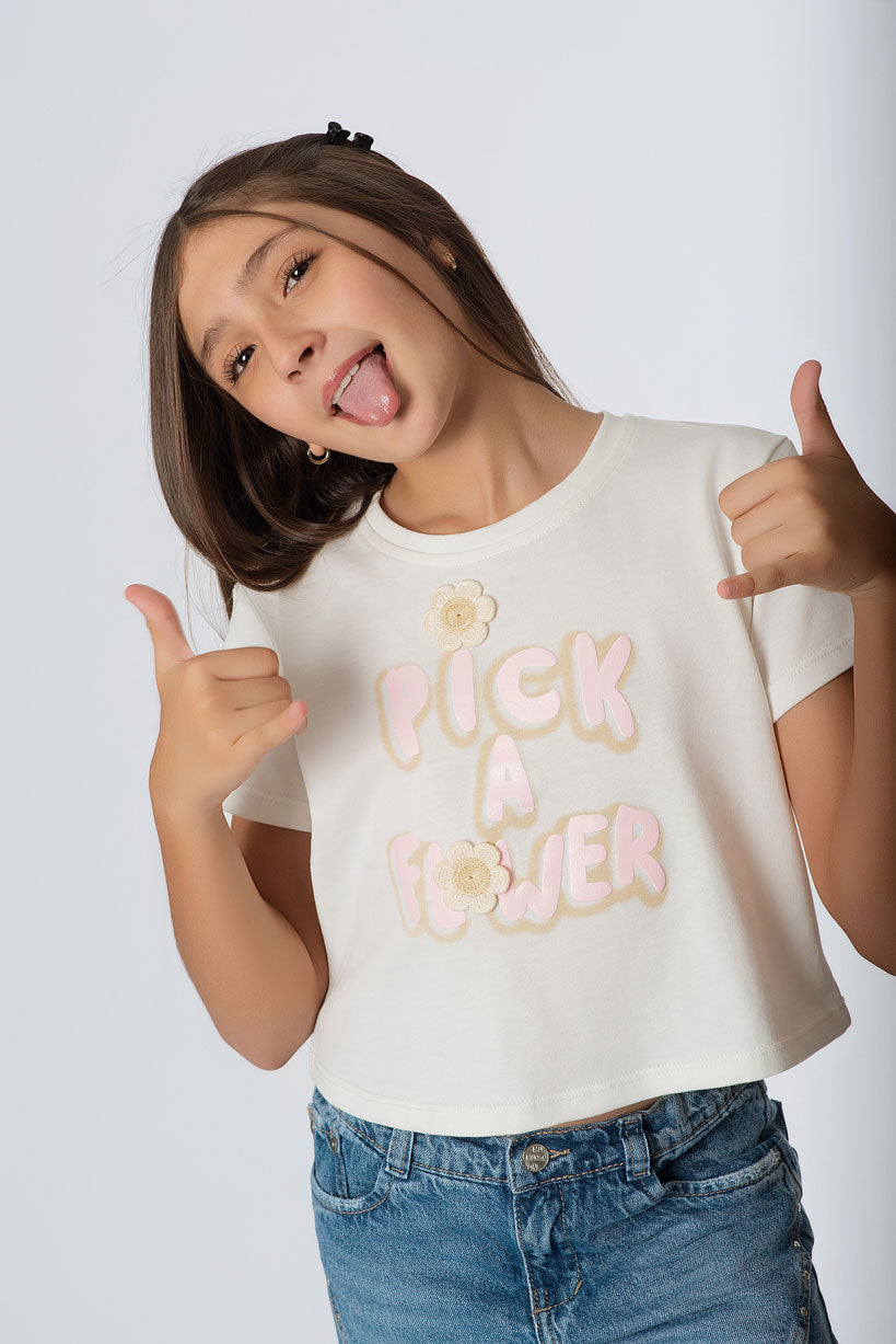 Camiseta Teens Estampado Flower | Algodón Aesthetic