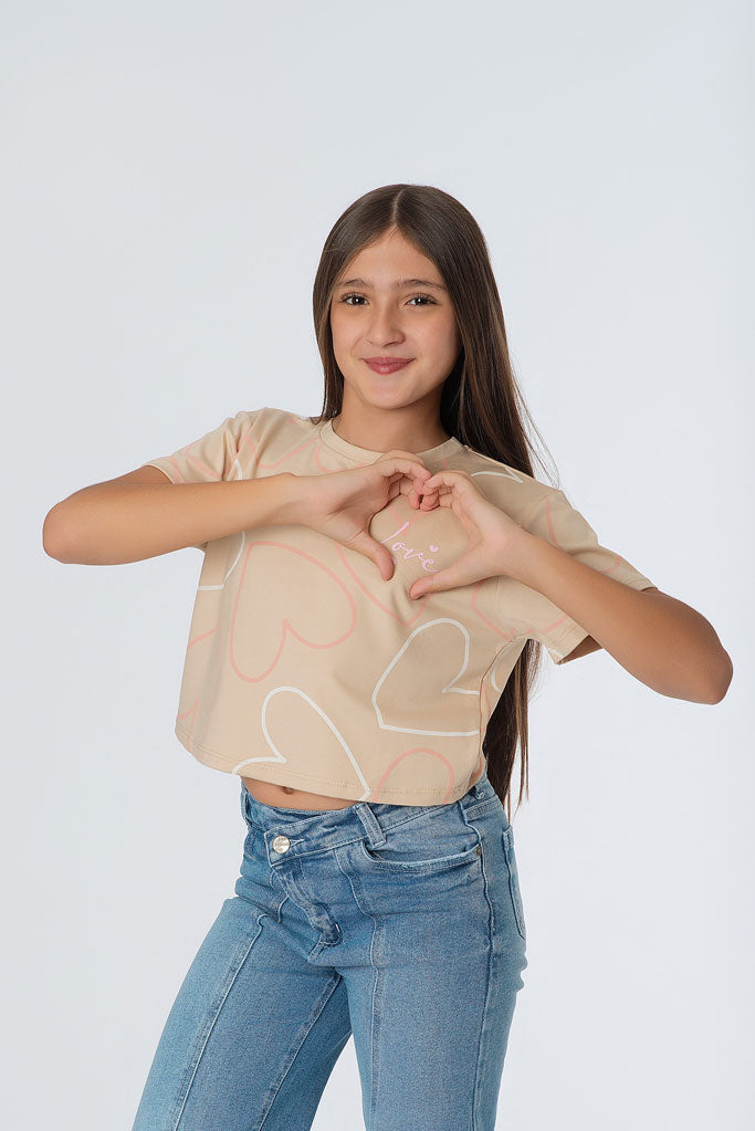 Blusa Oversize Corazón Teens | Confort