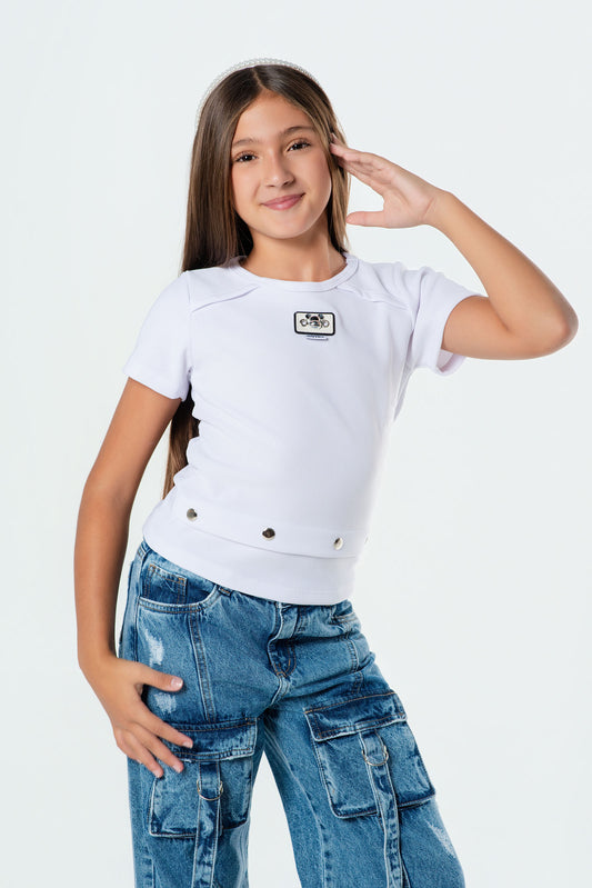 Blusa Teens con Broches