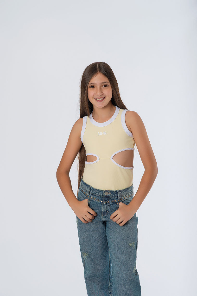 Body Teens Huecos Costado Rib Pitillo Aesthetic