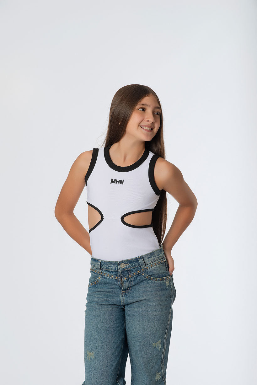 Body Teens Huecos Costado Rib Pitillo Aesthetic