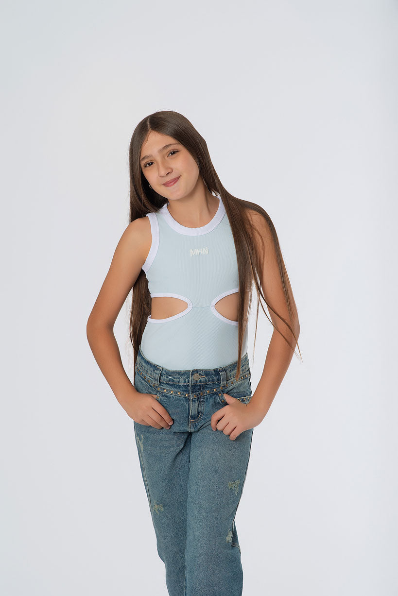 Body Teens Huecos Costado Rib Pitillo Aesthetic