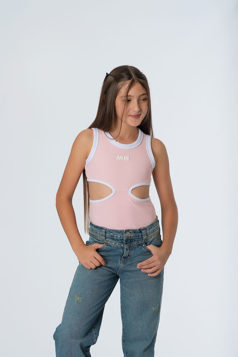Body Teens Huecos Costado Rib Pitillo Aesthetic