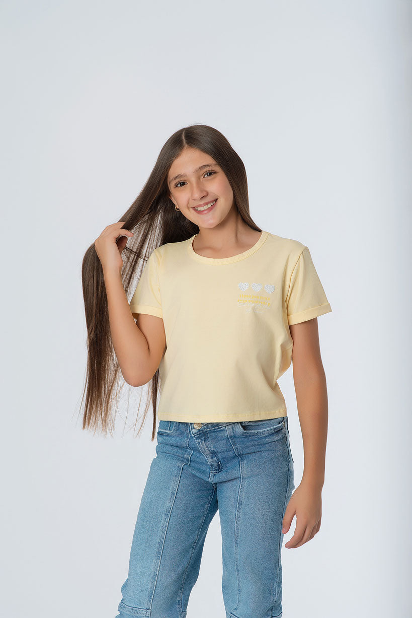 Camiseta Teens Oso Corazón | Básica Aesthetic