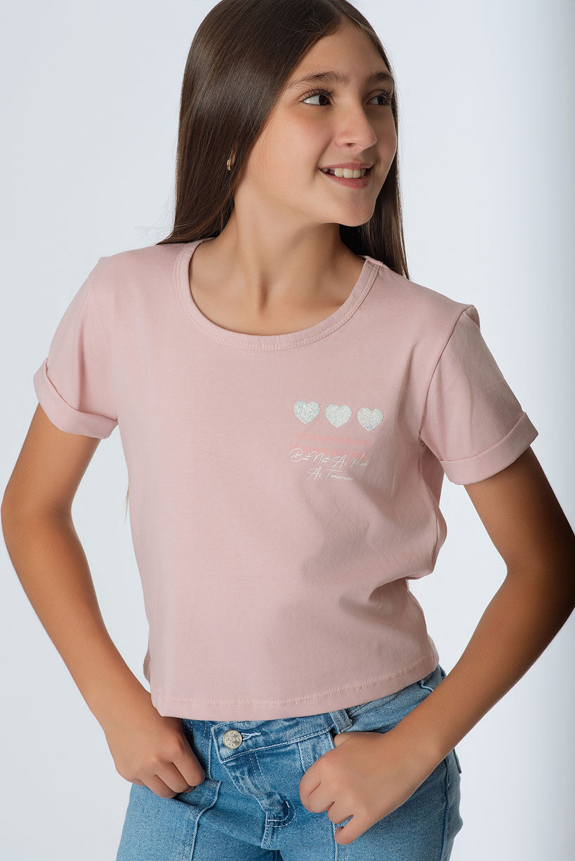 Camiseta Teens Oso Corazón | Básica Aesthetic