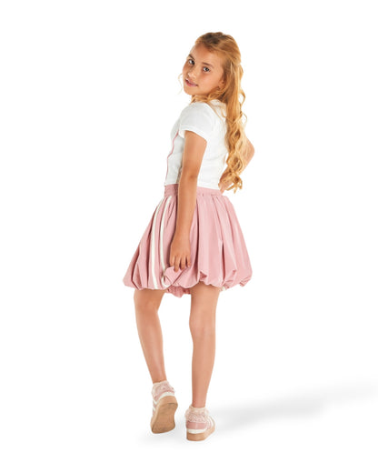 Conjunto falda globo rosa