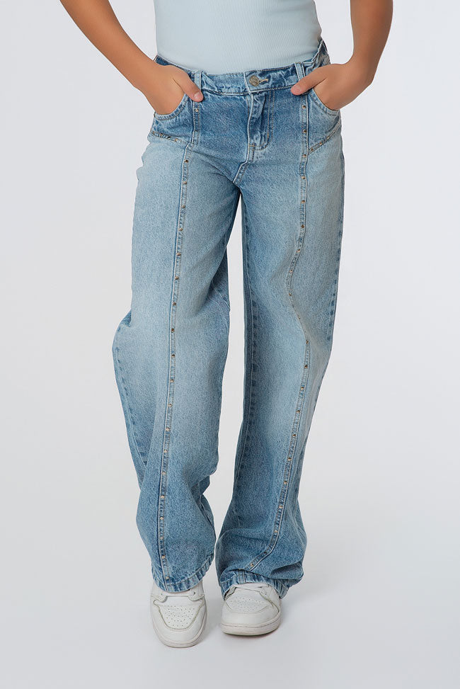 Jeans Teens Rectos con Taches Denim | Estilo Urbano Y2K