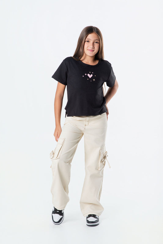 Conjunto pantalón drill con camiseta oversize teens