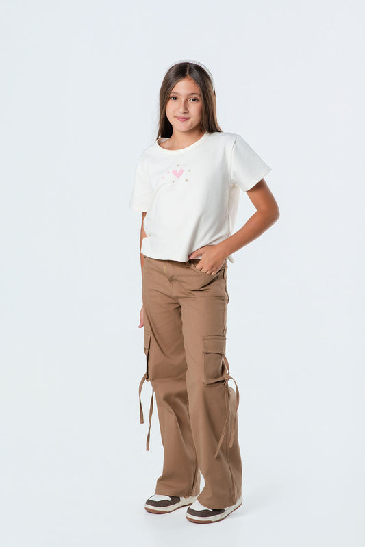 Conjunto pantalón drill con camiseta oversize teens