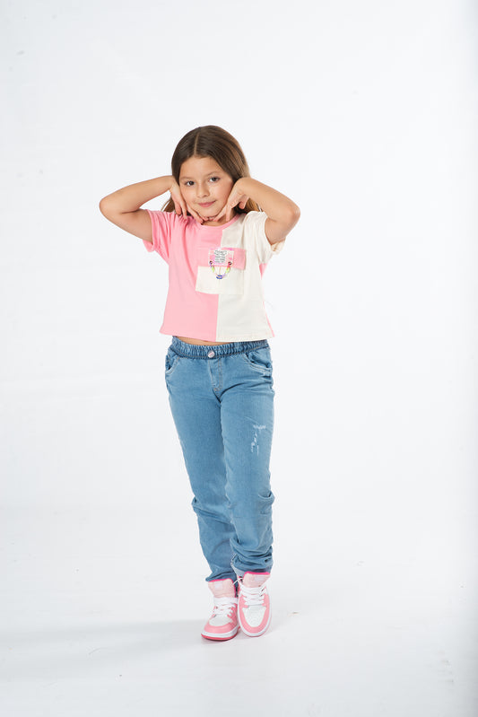 Set de 2 Piezas Jogger en Denim Stretch